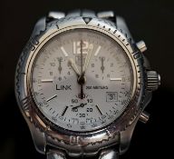 A gentleman's modern stainless steel Tag Heuer Link chronograph quartz wrist watch, case diameter