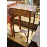A small Edwardian occasional table, width 40cm, depth 33cm, height 72cm