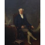 Early 19th Century English School Portrait of a seated gentlemanOil on canvas59 x 47cm.