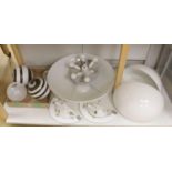 A Venini central ceiling light, 54cm and matching wall lights and four various swirled or