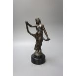 A 20th century bronze figure of a maiden 30cm
