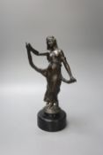 A 20th century bronze figure of a maiden 30cm