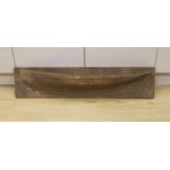 A pine half hull wall-hanging model boat 102cm