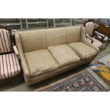 A contemporary upholstered three seater settee, width 190cm, depth 84cm, height 80cm