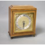 A Mappin & Webb mahogany mantel clock 17cm