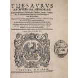 ° Rossellius, Cosma. Thesaurus Artificiosae Memoriae ...engraved title device, a folded plate and 18