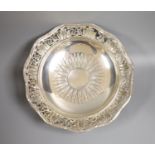 A German 800 standard pierced white metal pedestal bowl, diameter 29.7cm, 14.5oz.