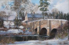 Clive Madgwick (1934-1995) 'Beside the old bridge'oil on canvassigned60 x 90cm