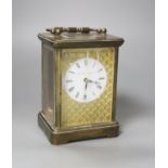 A Matthew Norman brass carriage timepiece 14.5cm