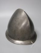A good Italian Infantry Helmet Cabasset c.1580, polished steel raised from a single plate, medial