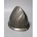 A good Italian Infantry Helmet Cabasset c.1580, polished steel raised from a single plate, medial