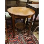 An Edwardian inlaid mahogany circular centre table, diameter 65cm, height 71cm