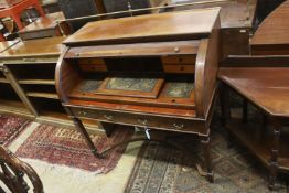 An Edwardian George III style mahogany cylinder bureau, width 107cm, depth 62cm, height 103cm