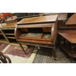 An Edwardian George III style mahogany cylinder bureau, width 107cm, depth 62cm, height 103cm