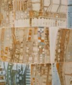Linda John, 'Urbane Landscape', stoneware tiles with incised decoration in pale blue, brown and