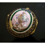 A 19th century yellow metal and enamelled pocket watch watch case (enamel a.f.), 48mm, gross