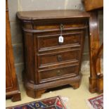 An 18th century North Italian walnut four drawer chest, width 65cm, depth 33cm, height 79cm