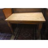 A Victorian rectangular pine table, width 106cm, depth 59cm, height 72cm