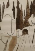 Julian Trevelyan (1910-1988), etching, Villa Gamberaia, signed in pencil, 89/100, 48 x 35cm