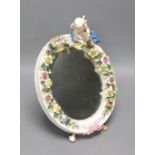 A Sitzendorf dressing table mirror 29cm