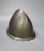 A good Italian Infantry Helmet Cabasset c.1580, polished steel raised from a single plate, medial