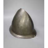 A good Italian Infantry Helmet Cabasset c.1580, polished steel raised from a single plate, medial