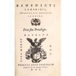 ° Lampridio, Benedetto and Amalteo, Giovanni Battista. Carmina ...engraved title device, historiated