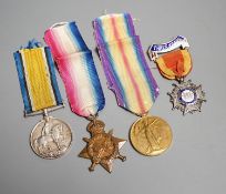 A WWI trio to J. 28219 Thomas H Parnham Able Seaman, Royal Navy, KIA aboard destroyer HMS Strongbow,