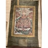 Three early Tibetan thangkas, each with damages and one in relic condition