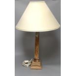 An onyx lamp with shade 68cm total height incl shade