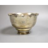 A Tiffany & Co sterling bowl with removable pierced insert(drainer?), diameter 19.5cm, 22.5oz.