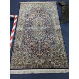 A Kashmiri silk rug, 160 x 96cm