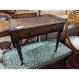 A 19th century mahogany low table (altered), width 35cm, height 51cm