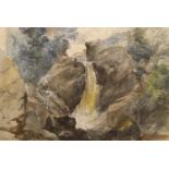 Henry Martin Pope (1843-1908), watercolour, Torrent Falls, Near Dolgellau, North Wales, signed and