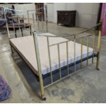 An Edwardian brass double bed frame, length 260cm, width 140cm