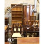 An Italian style chrome and reconstituted marble arc floor lamp, height 207cm