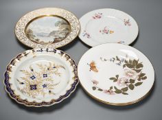 18th/19th century cabinet plates - A rare early Coalport landscape dessert plate, c.1805-10, a