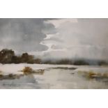 Edward Wesson (1910-1983), watercolour, Marsh landscape, signed, 32 x 49cm