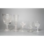 A collection of various suites of 20th century glassware to include a large etched glass