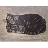 Robert Tavener (1920-2004), screenprint, Study of a cat, signed in pencil and dated '59, 22 x 30cm