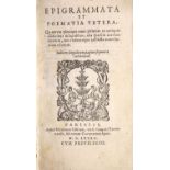 ° [Pithou, Pierre] Epigrammata et Poematia Vetera ...engraved title device; (8), 191, 491 (i.e.