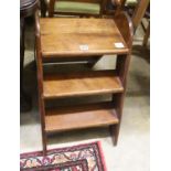 A set of Victorian style mahogany three tread folding library steps, width 42cm, height 114cm