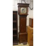 A George III oak and mahogany 8 day long case clock, with moonphase, marked “David Collier