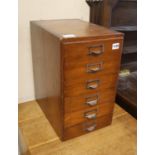 An early 20th century desk top filing cabinet, width 26cm, depth 38cm, height 45cm