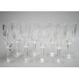 A set of eight Waterford wine flutes, height 18.5cm
