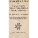 ° Verhaghen, Pieter - Clio Menapia, sive Elogia, & res gestae Principum Cliviae...old vellum, sm.