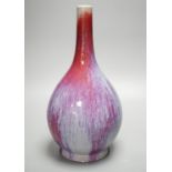 A Chinese flambe glazed bottle vase, height 30cm