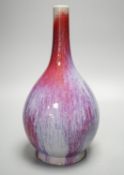 A Chinese flambe glazed bottle vase, height 30cm