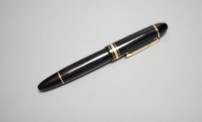 A Montblanc Meisterstuck No.140 fountain pen, the 14ct gold nib stamped 4810, 14.7cm