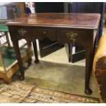 An 18th century mahogany lowboy, length 90cm, depth 49cm, height 73cm